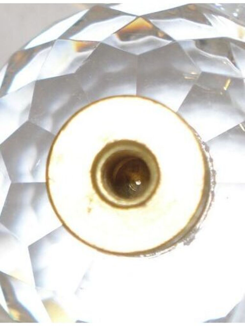 Vintage Cut Crystal Faceted Round Finial for Lamp Possibly Waterford - Picture 4 of 5